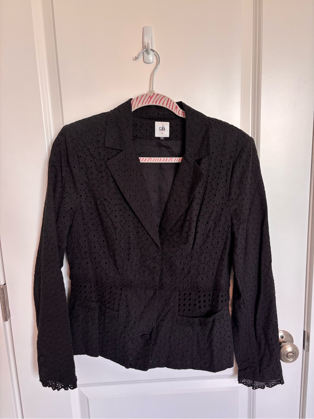 Cabi Lace Black Eyelet Blazer Jacket